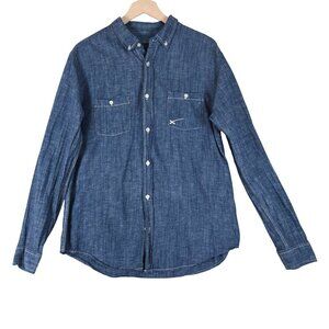 SpaceX Chambray Denim Button-Up Shirt L Long Sleeve Workwear